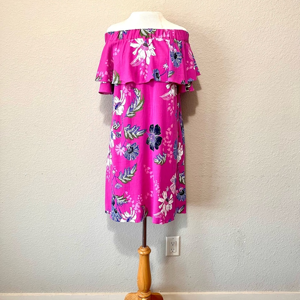 RACHEL Rachel Roy Pink Floral Off-Shoulder Dress